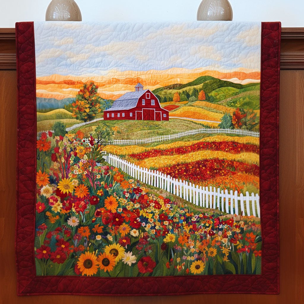Barn and Flowers Table Runner