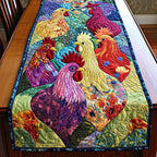 Vivid Rooster in Pink and Purple Table Runner