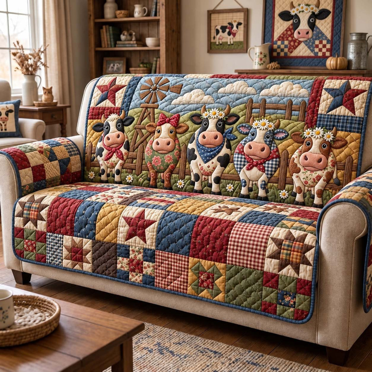 Barnyard Cow Parade Sofa Cover