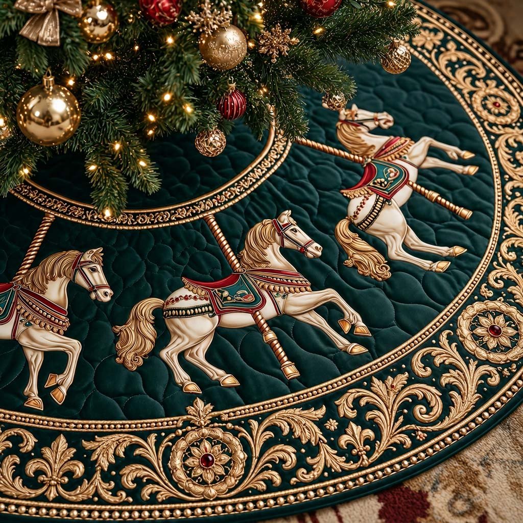 Baroque Carousel Christmas Tree Skirt