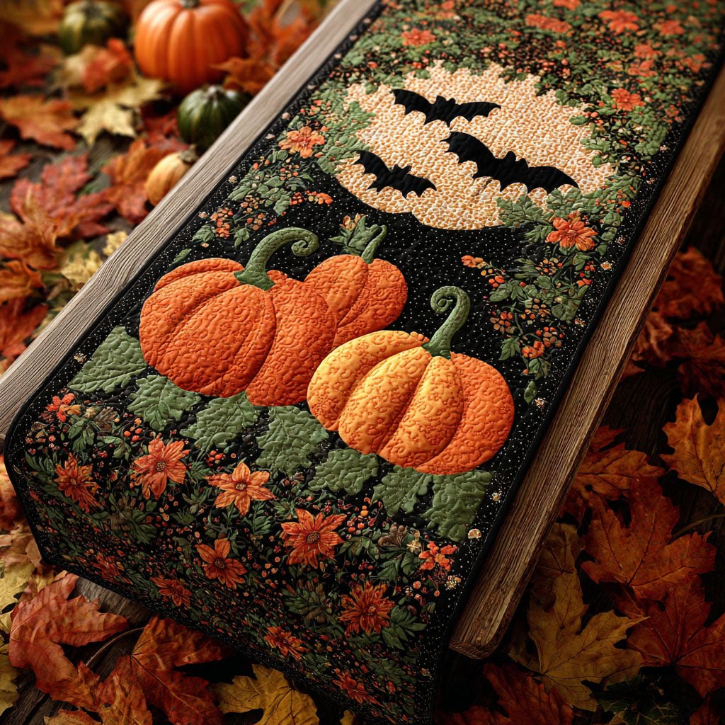 Batty Bout Pumpkins Table Runner