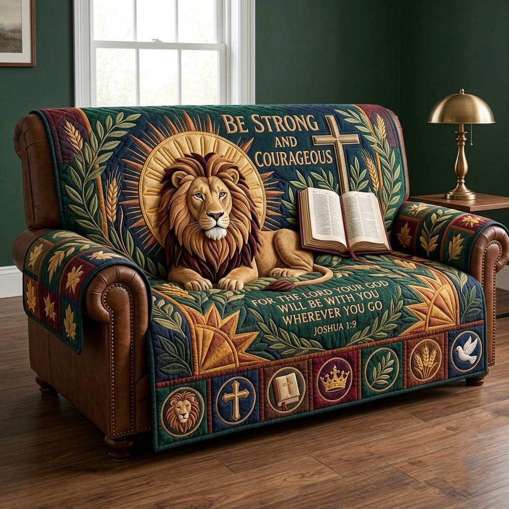 Be Strong and Courageous Sofa Cover