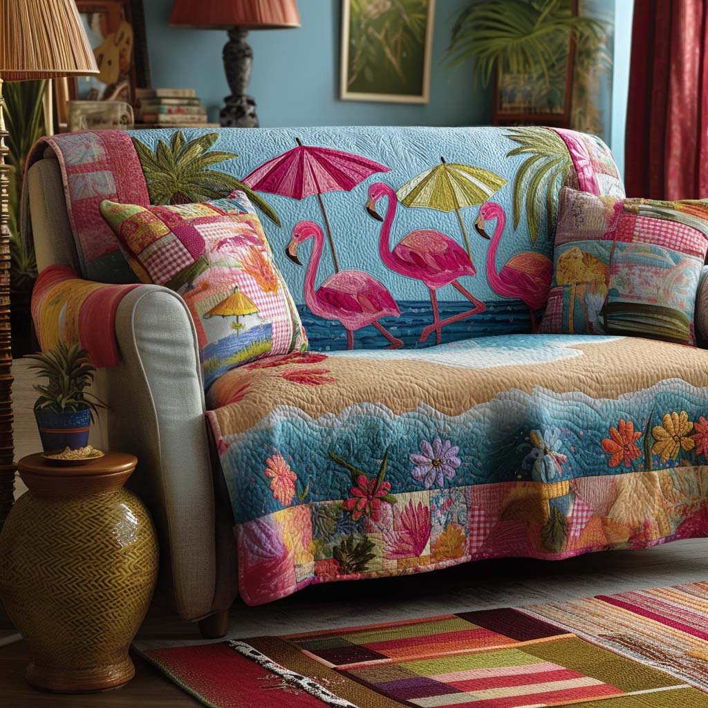Beach Flamigo Trio Sofa Cover