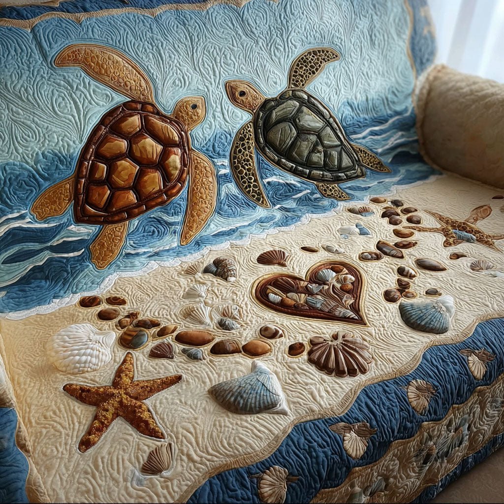 Beach Heart Turtles Sofa Cover