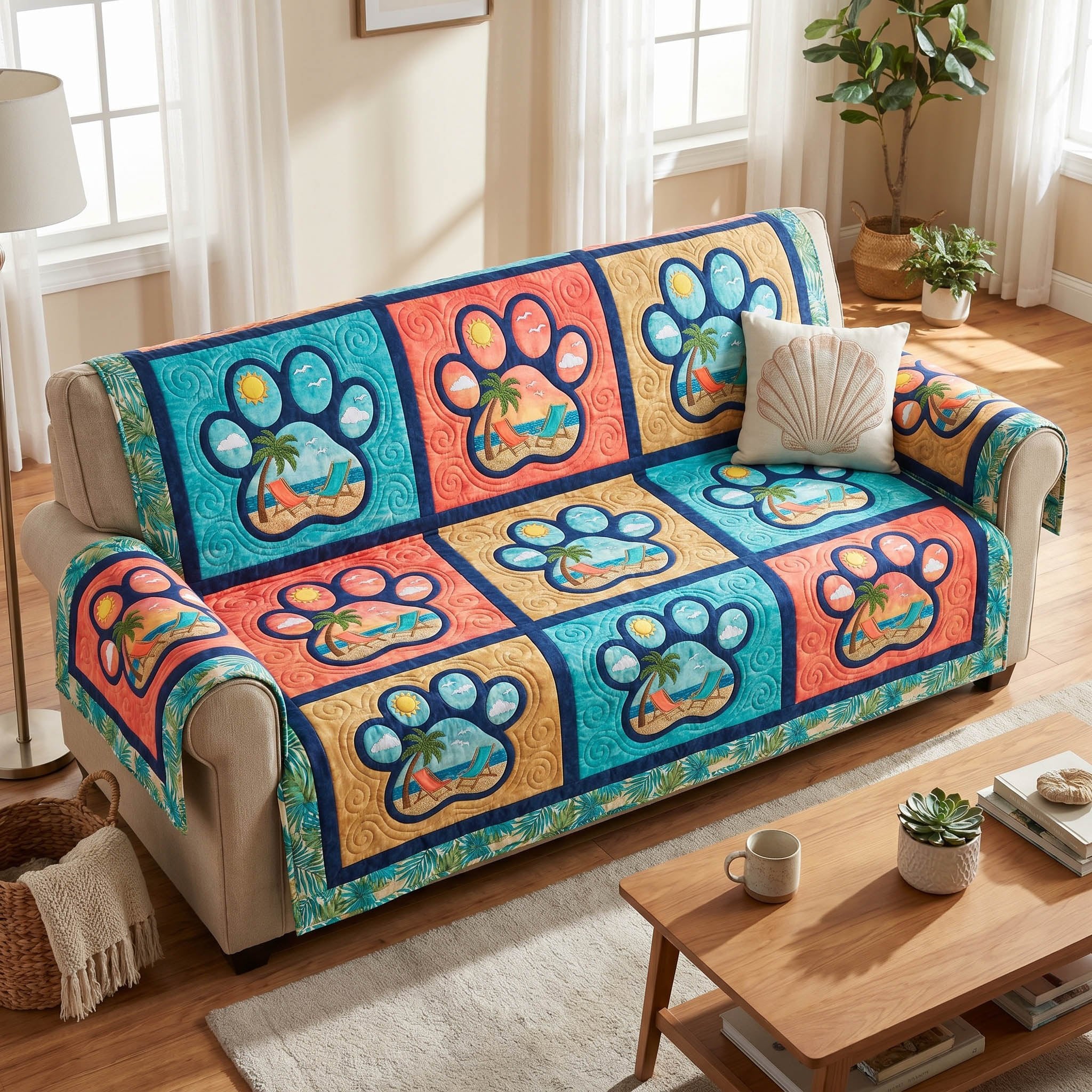 Beach Paws Sofa Cover