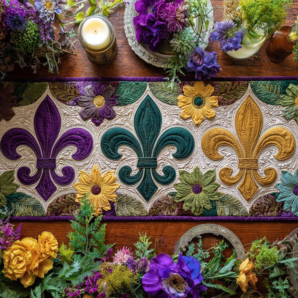 Beaded Fleur Table Runner