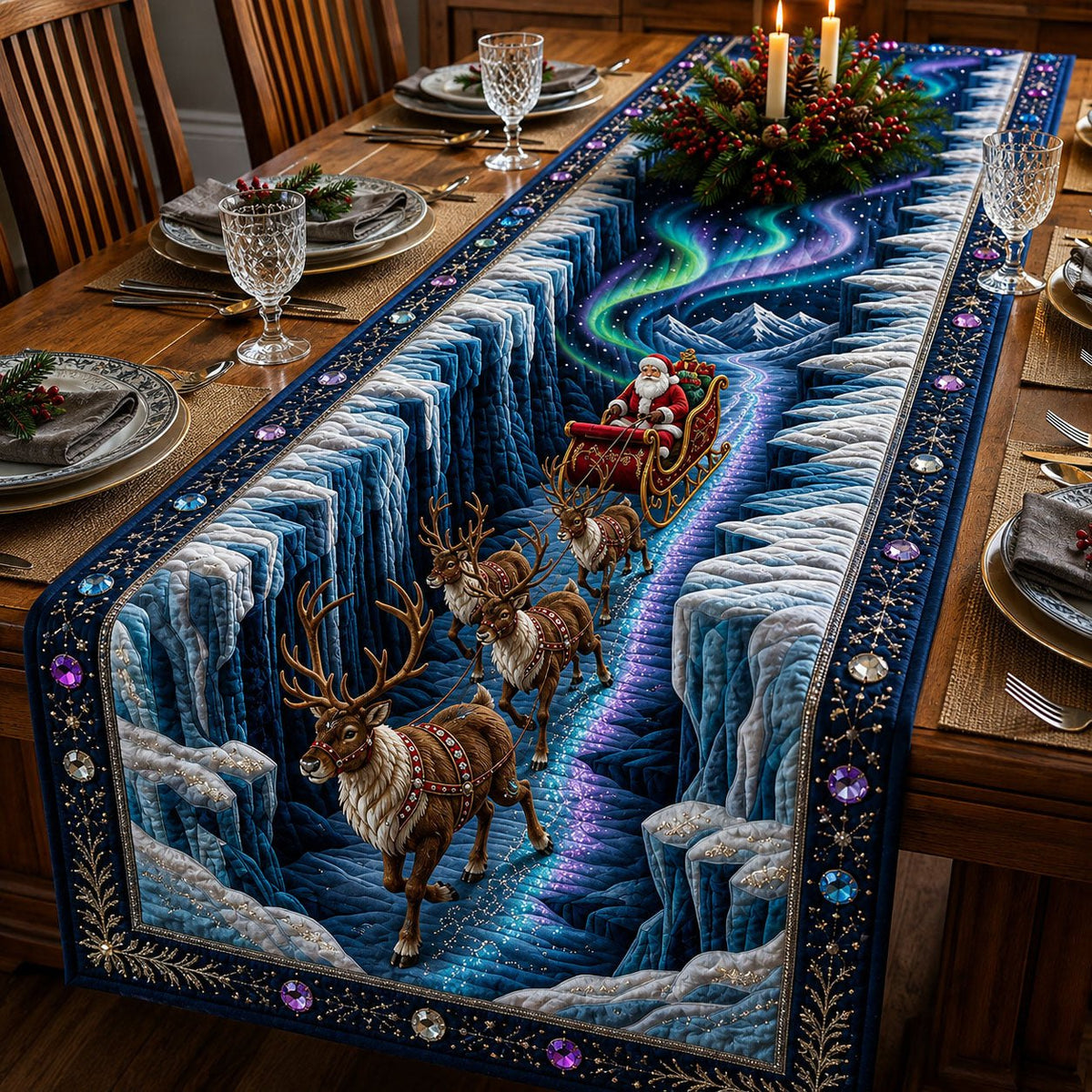 Reindeer River Crossing Table Runner