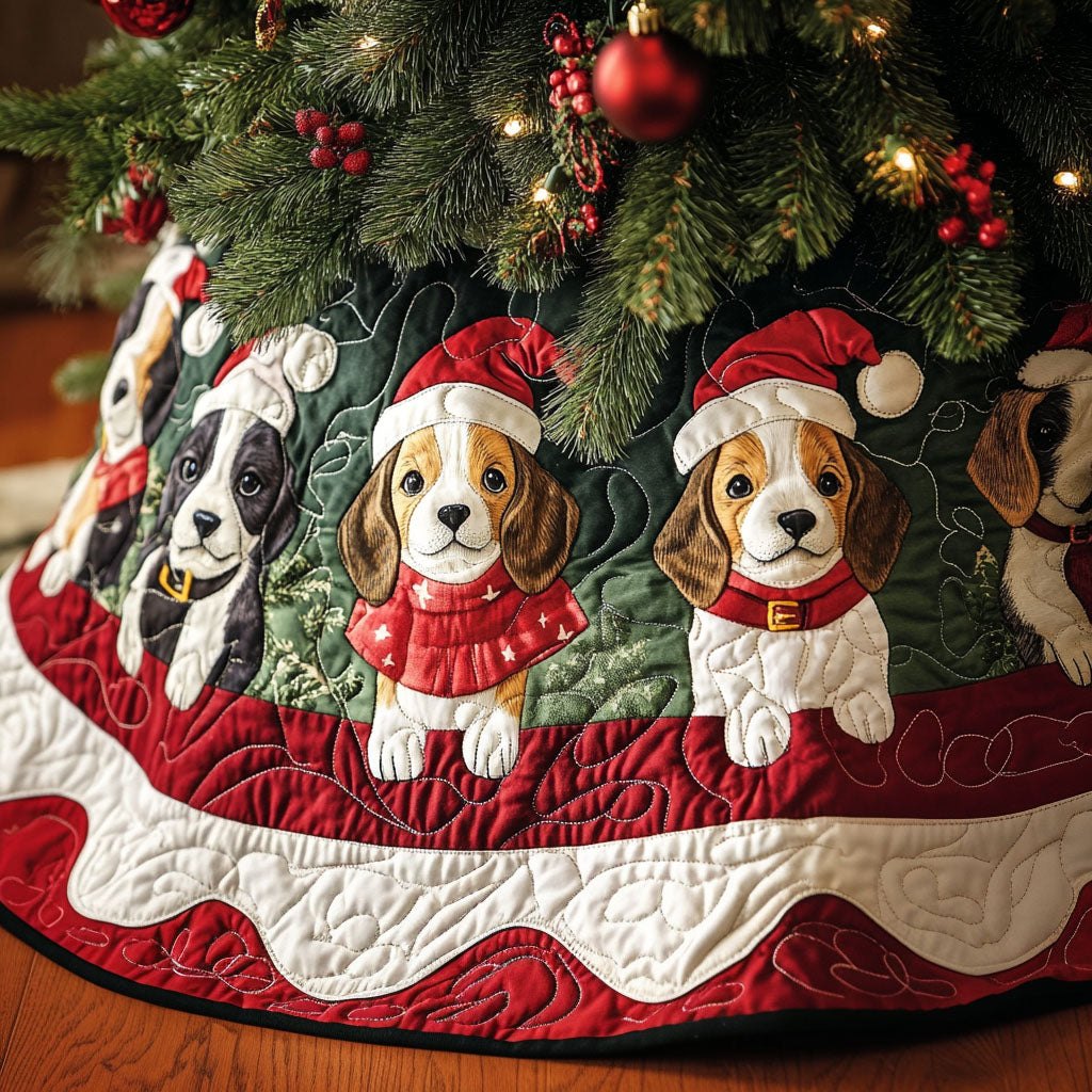 Beagle Holiday Cheer Christmas Tree Skirt