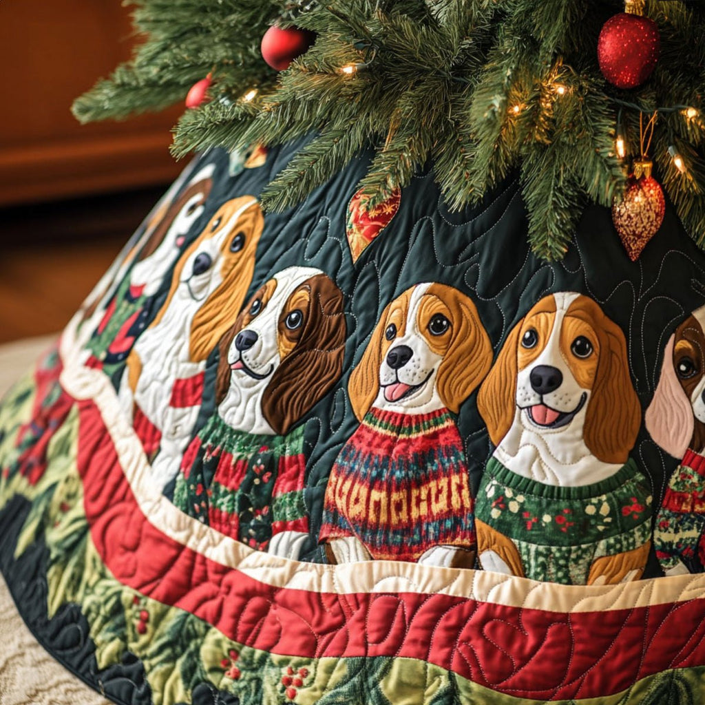 Beagle Winter Magic Christmas Tree Skirt