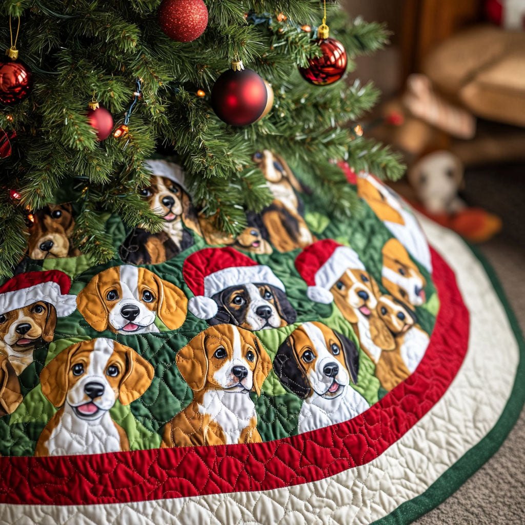 Beagle in the Pines Christmas Tree Skirt