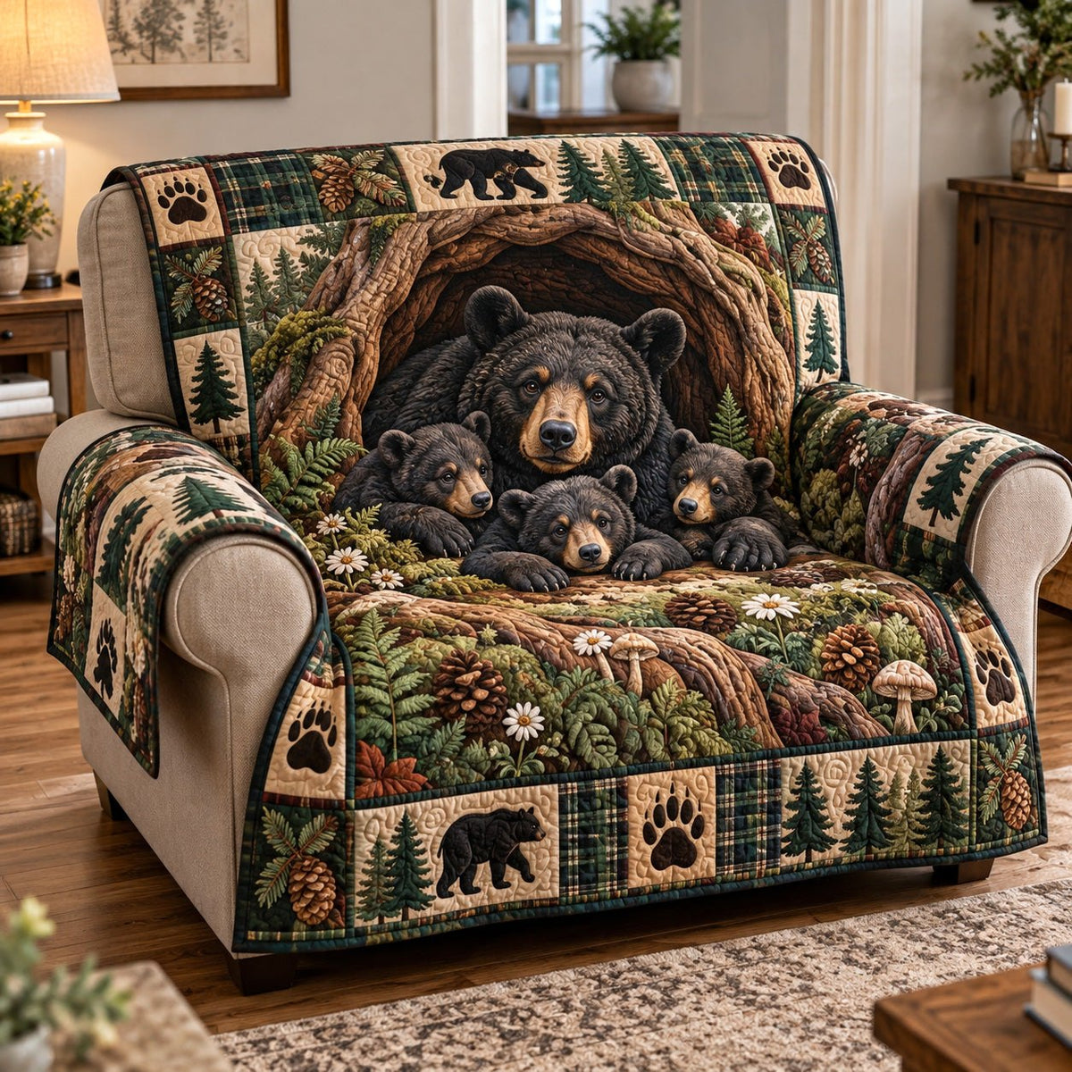 Bear Family Den Sofa Cover