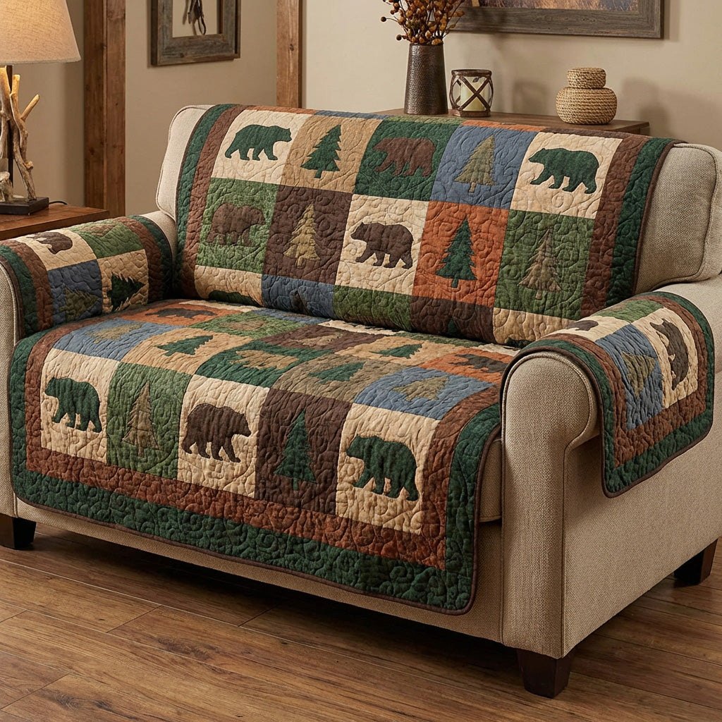 Bear Patchwork Sofa Cover