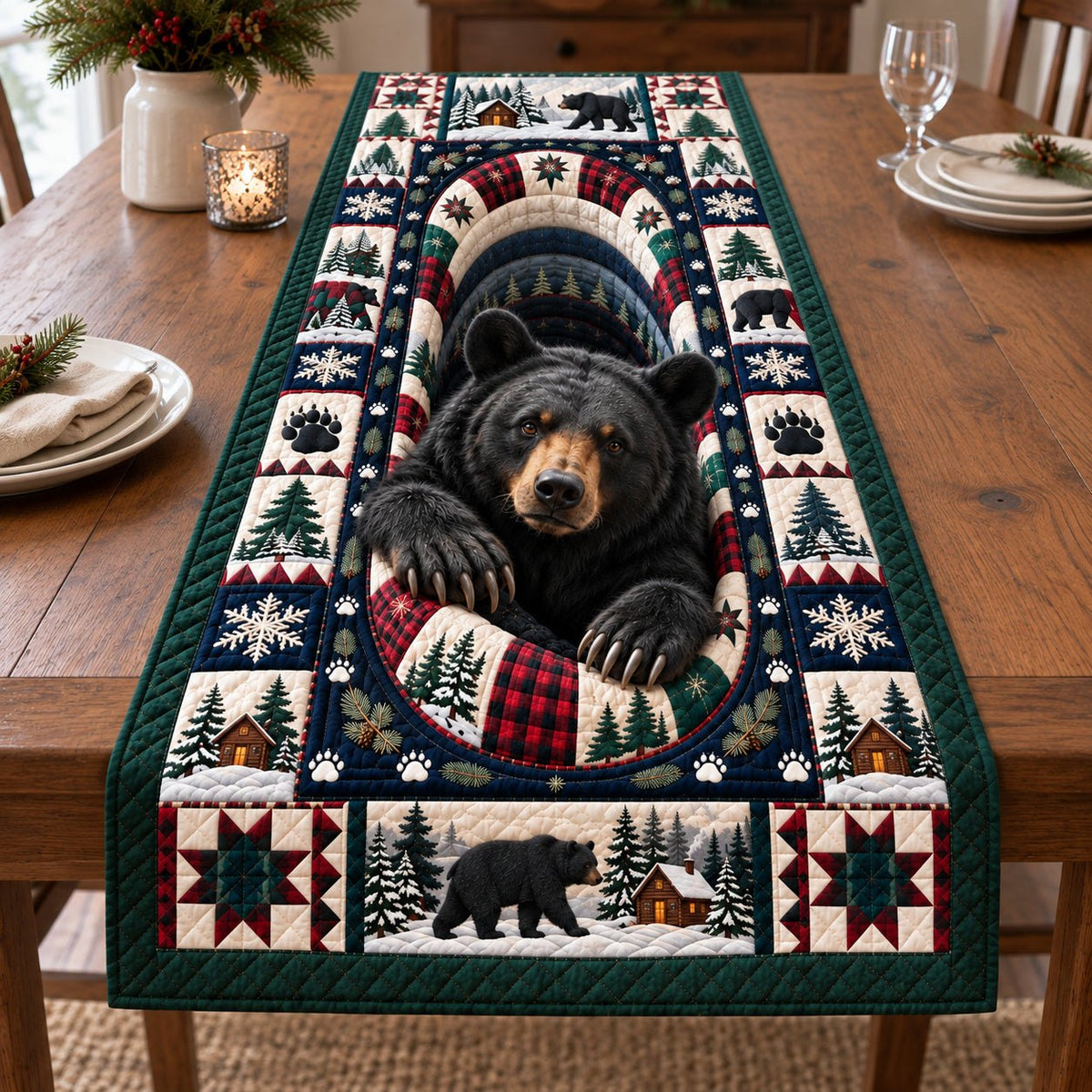 Bear Wilderness Legend Table Runner