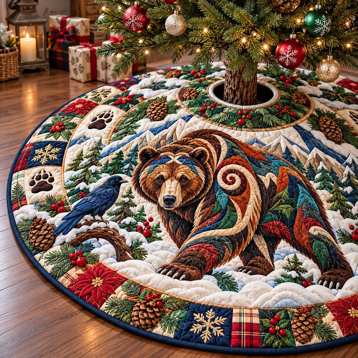 Bear Woodland Adventure Christmas Tree Skirt