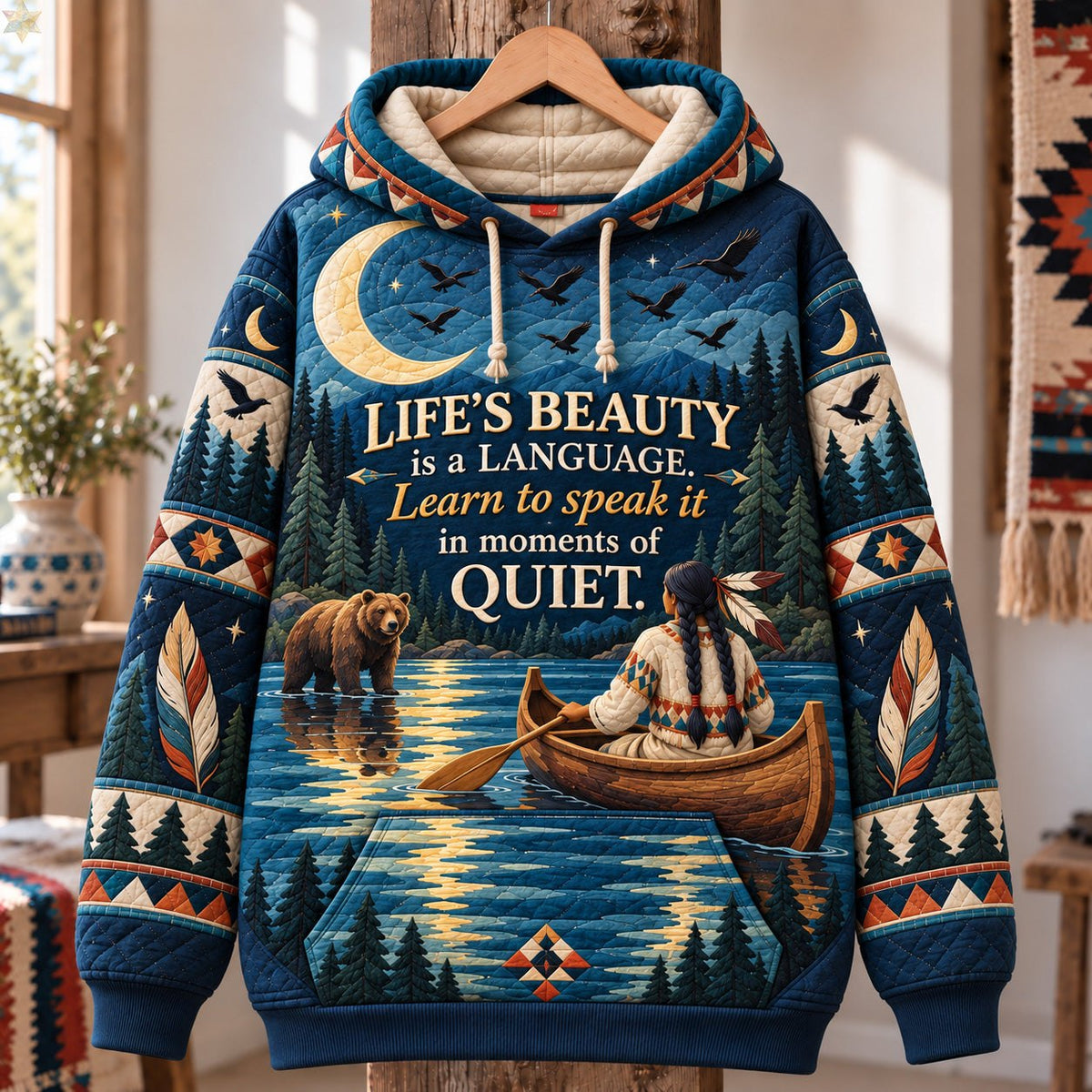 Beauty in the Quiet hoodie, all-over print
