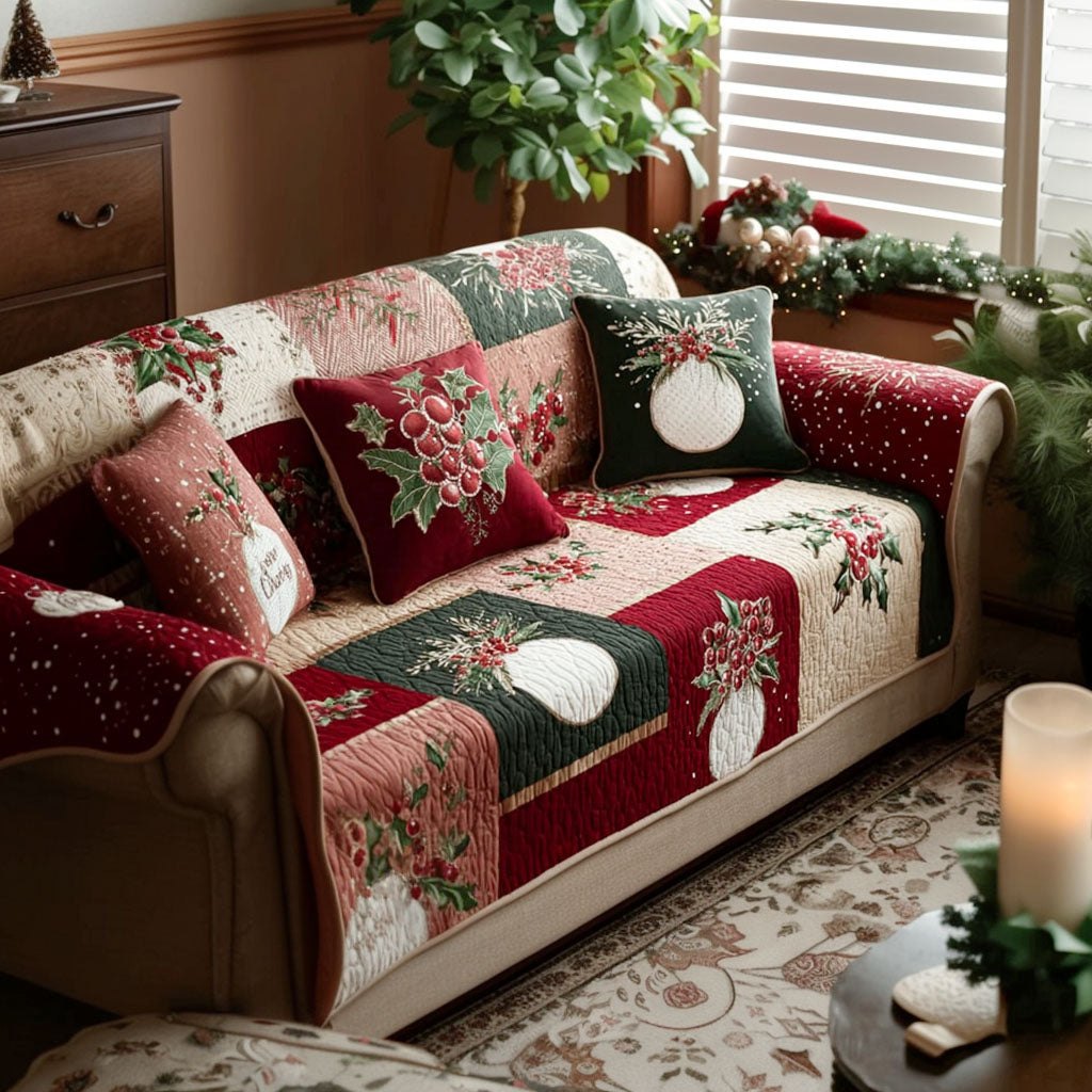 Berry Blossom Patch Sofa Cover