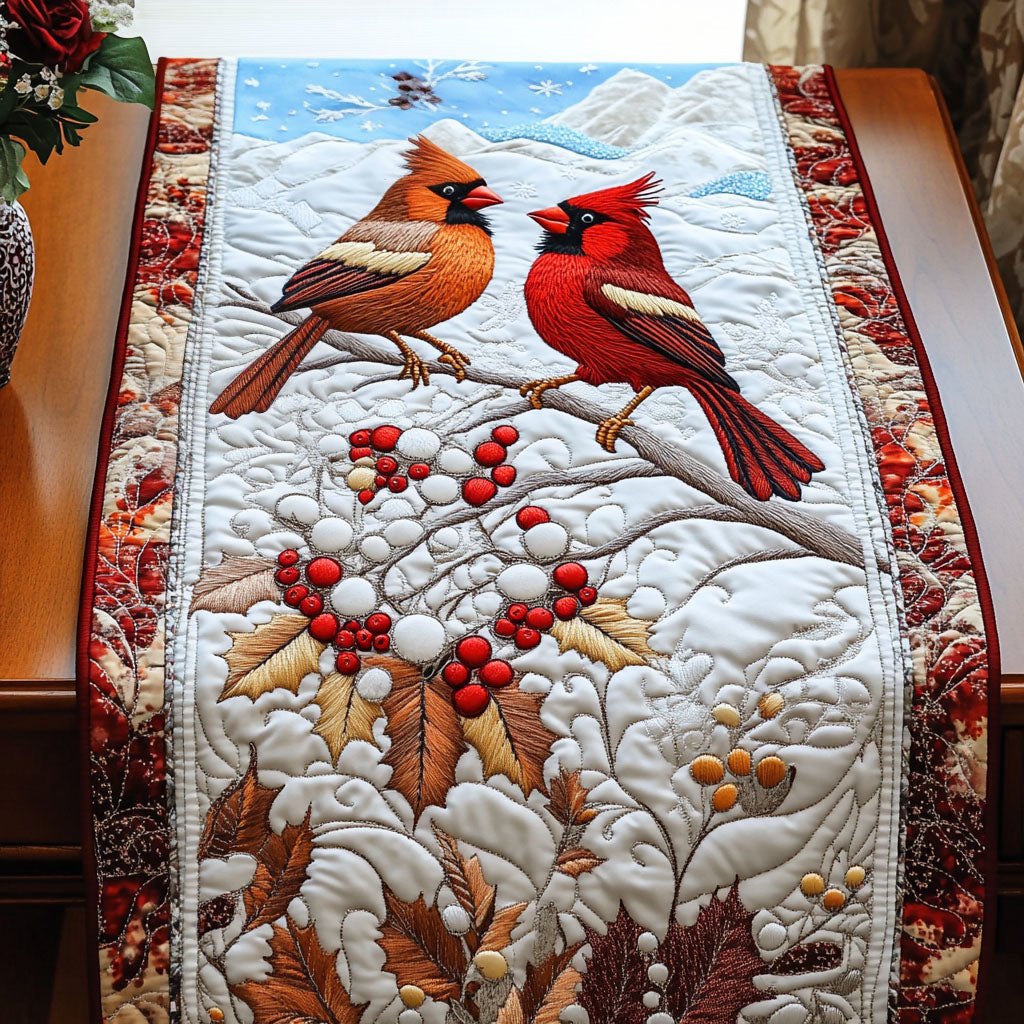 Berry Cardinals Table Runner