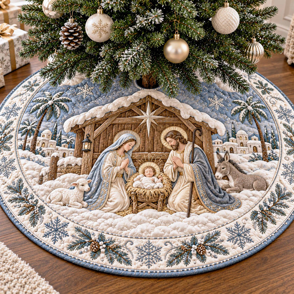 Bethlehem Star Christmas Tree Skirt
