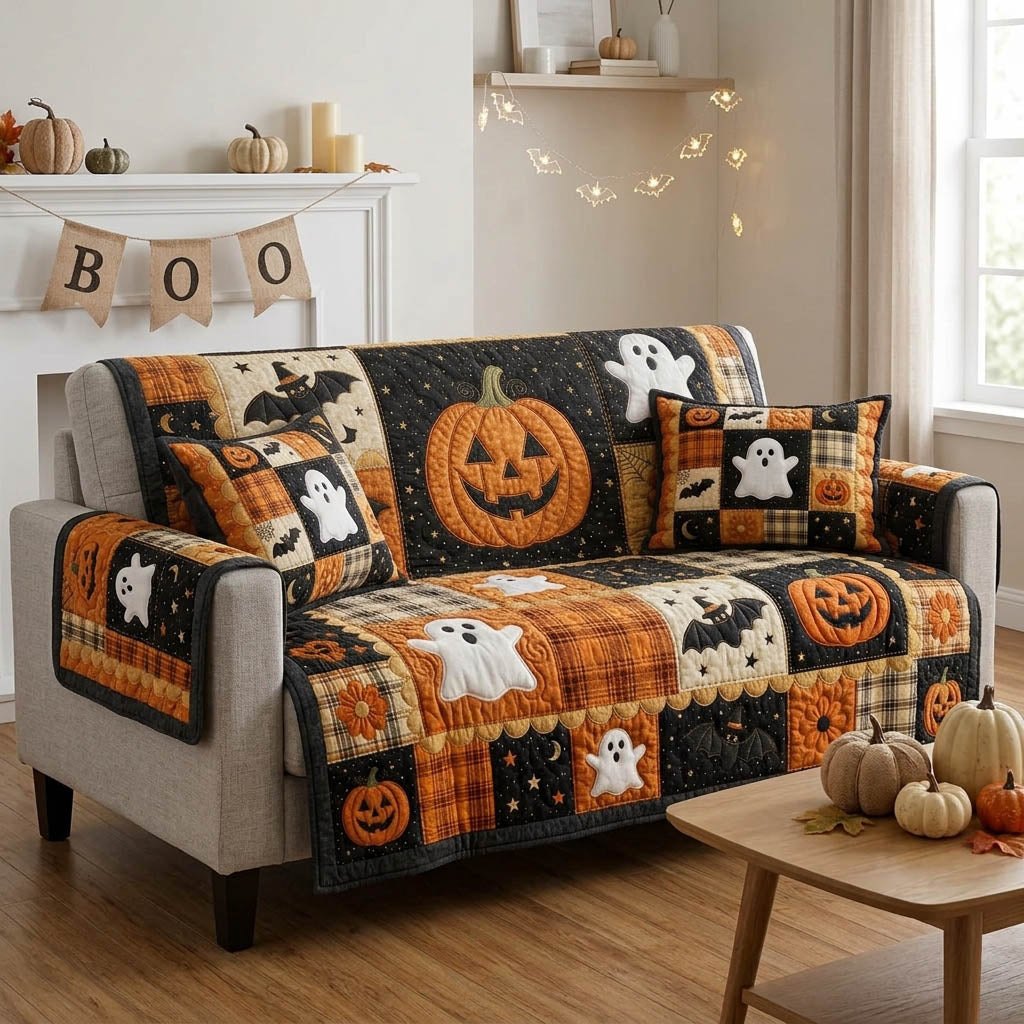 Bewitching Halloween Charm Sofa Cover