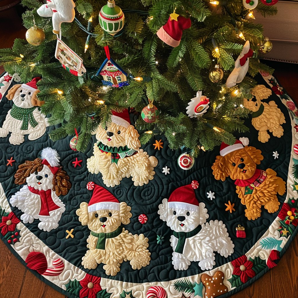 Bichon Snowflake Magic Christmas Tree Skirt