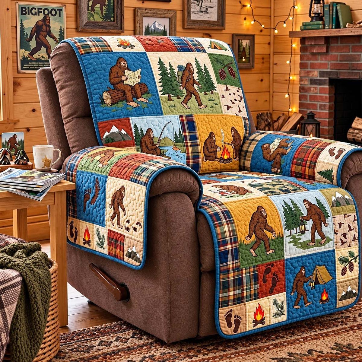 Bigfoot Camping Adventures Sofa Cover