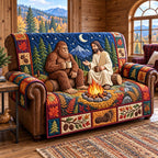 Bigfoot Meets Jesus Sofa Cover