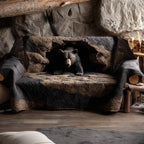 Black Bear Hideout Sofa Cover