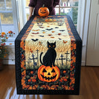 Black Cat Magic Halloween Table Runner