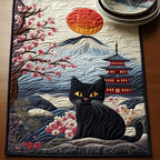Black Cat Pagoda Table Runner