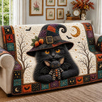Black Cat Prowl Sofa Cover
