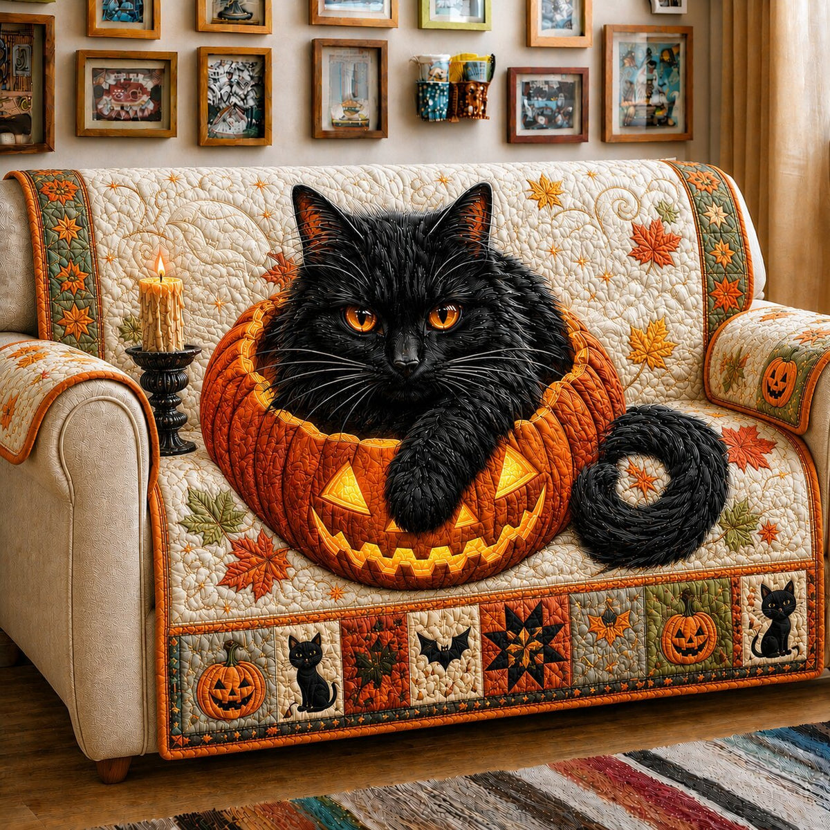 Black Cat Secret Sofa Cover