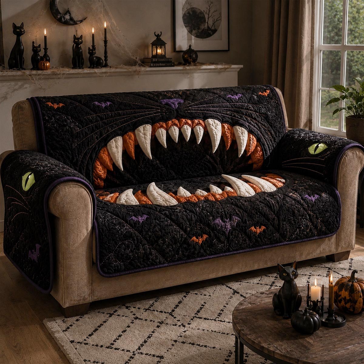 Black Cat Shadow Monster Sofa Cover