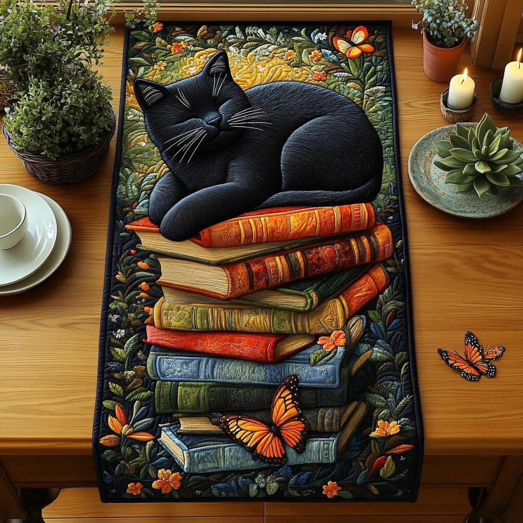 Black Cat Whisper Table Runner