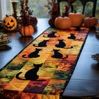 Black Cats Gathering Table Runner