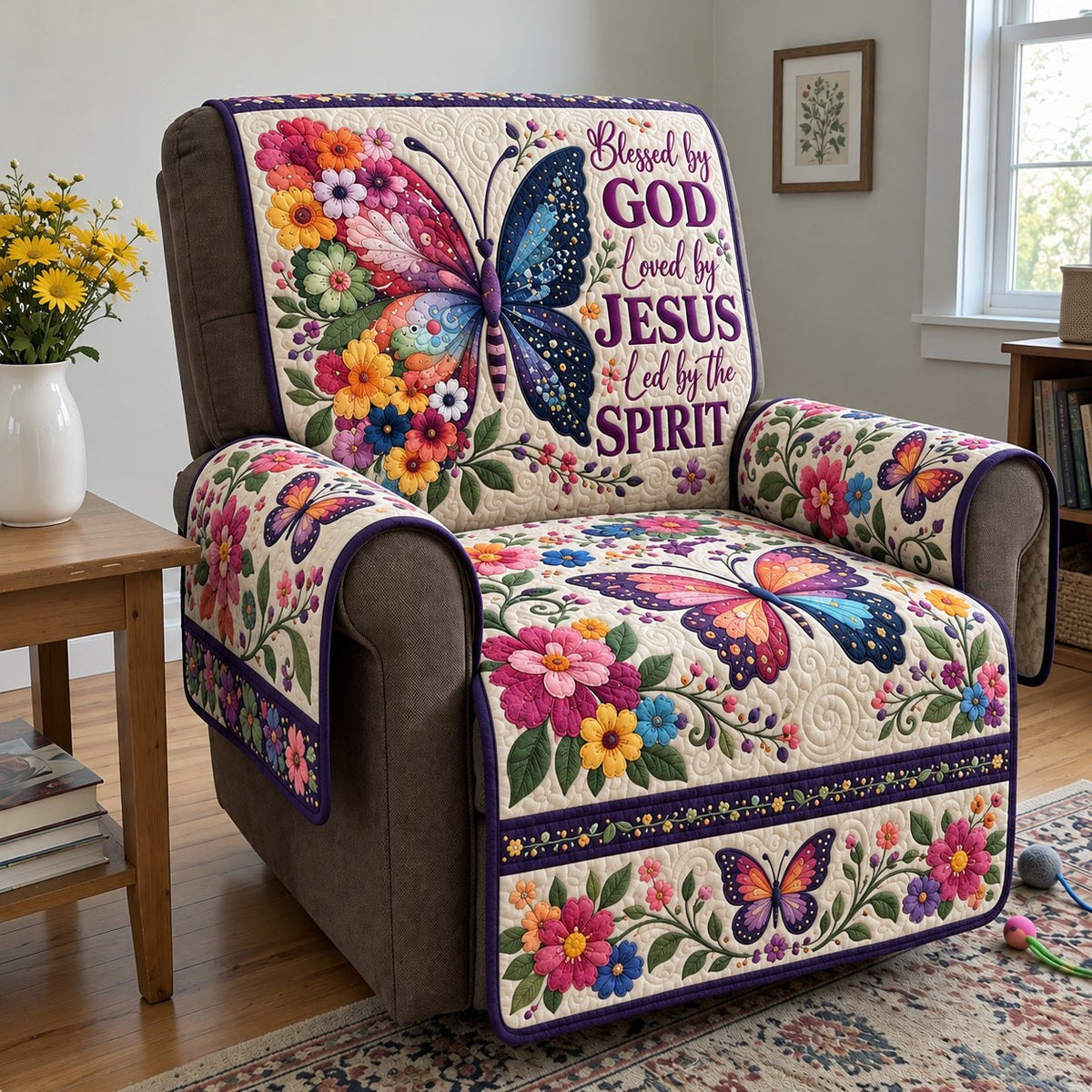 Blessed By God Butterfly Sofa Cover