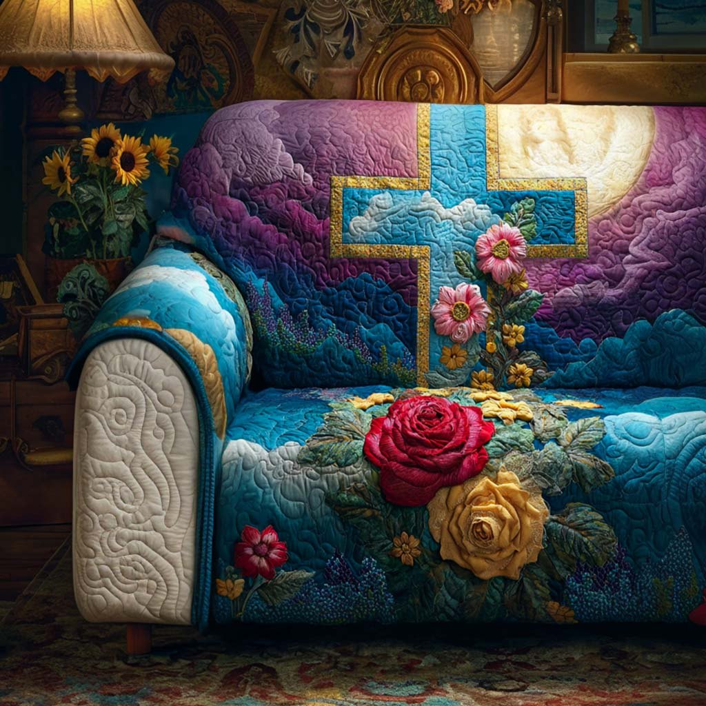 Blessed Crossmark Sofa Cover