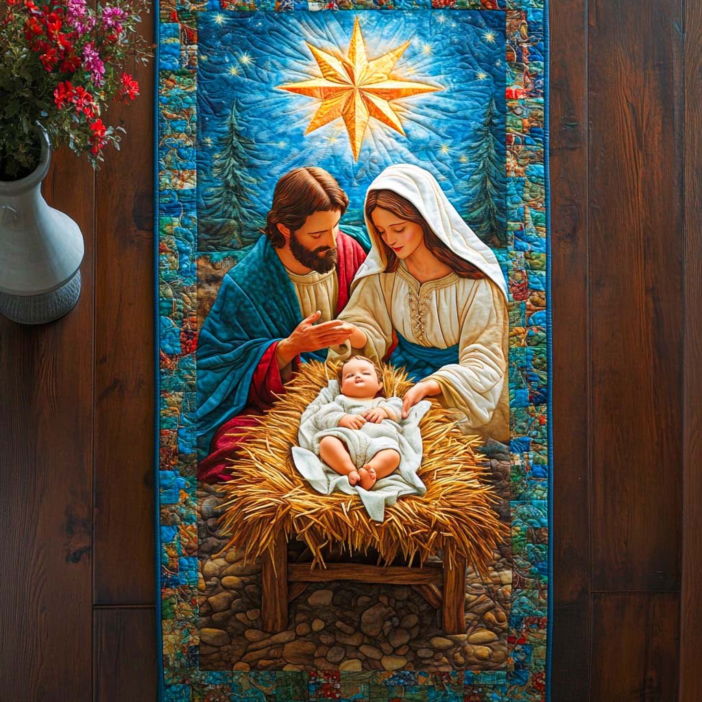 Blessed Nativity Scene Table Runner