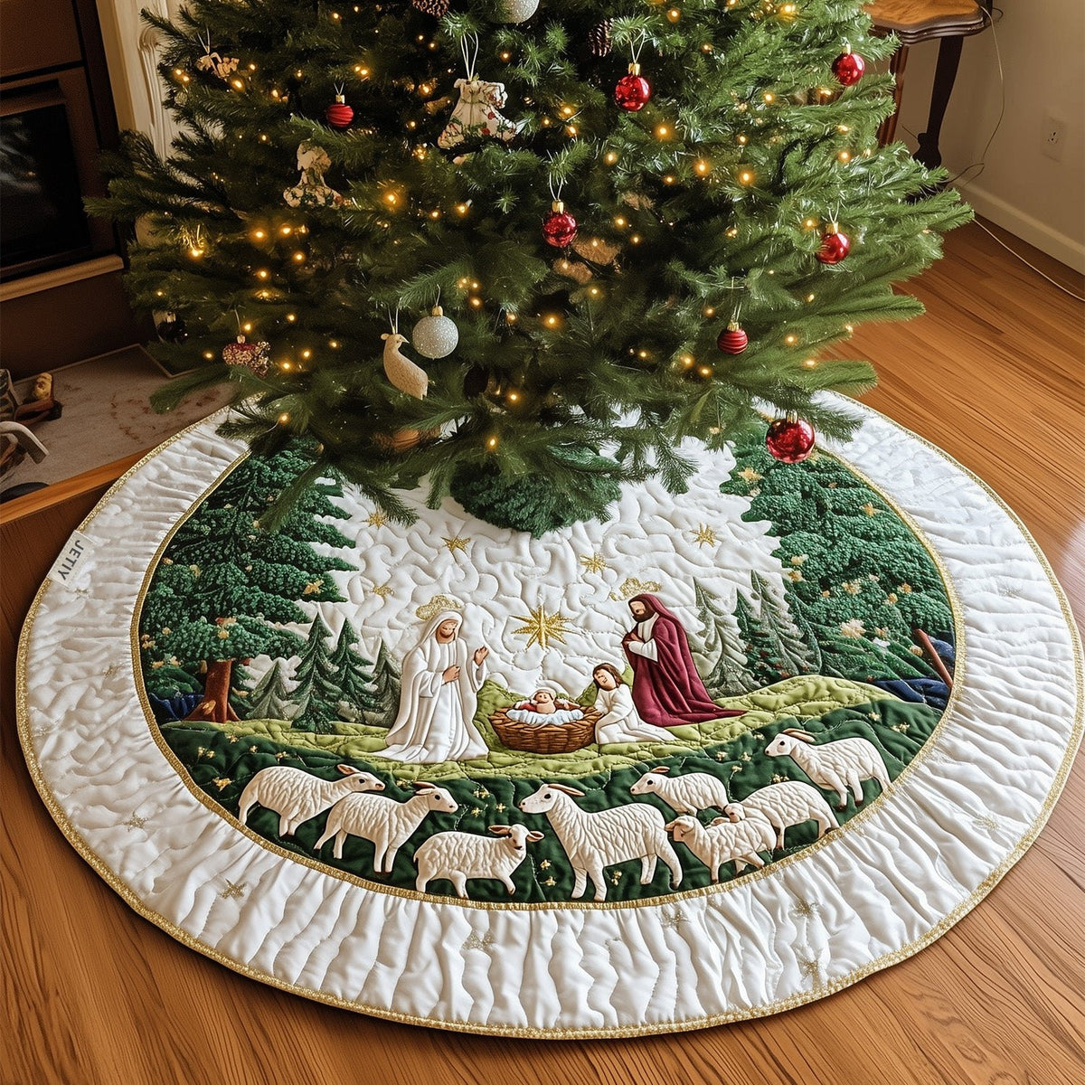 Blessed Manger Christmas Tree Skirt