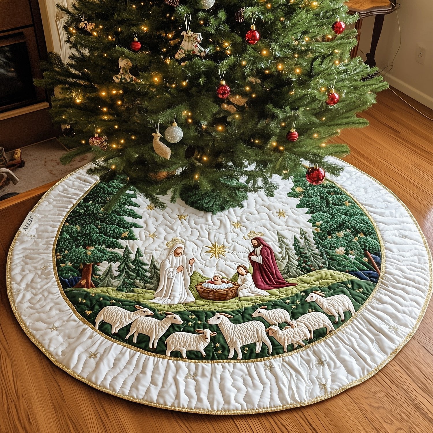 Blessed Manger Christmas Tree Skirt
