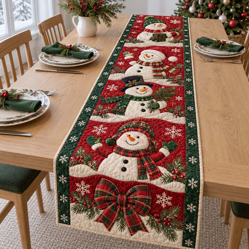 Blizzard Snowman Table Runner