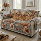 Goldens on the Autumn Harvest Field Sofa Cover