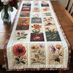 Botanical Flower Blocks in Pastel Table Runner