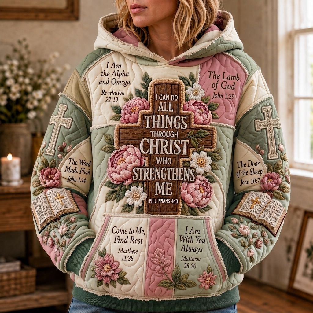 Blooming Bible Faith hoodie, all-over print