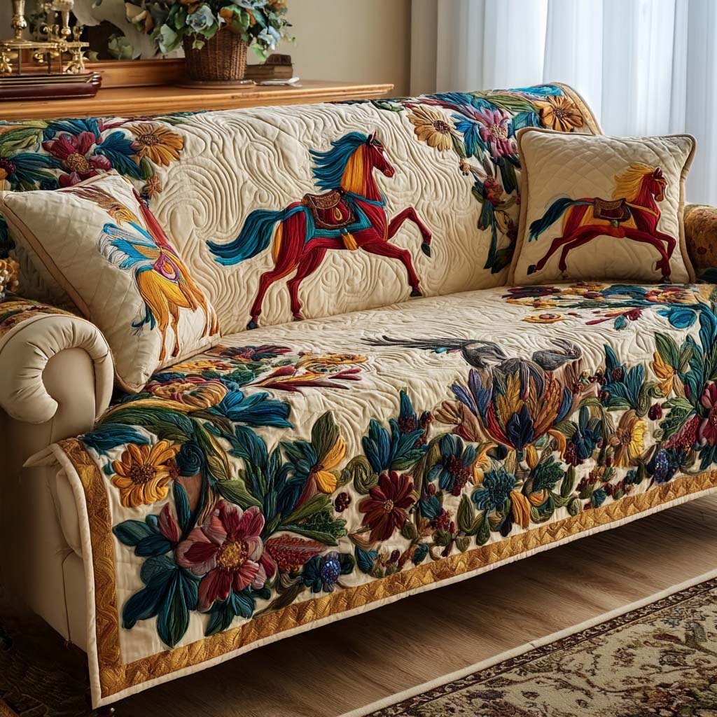 Blooming Horse Sofa Cover