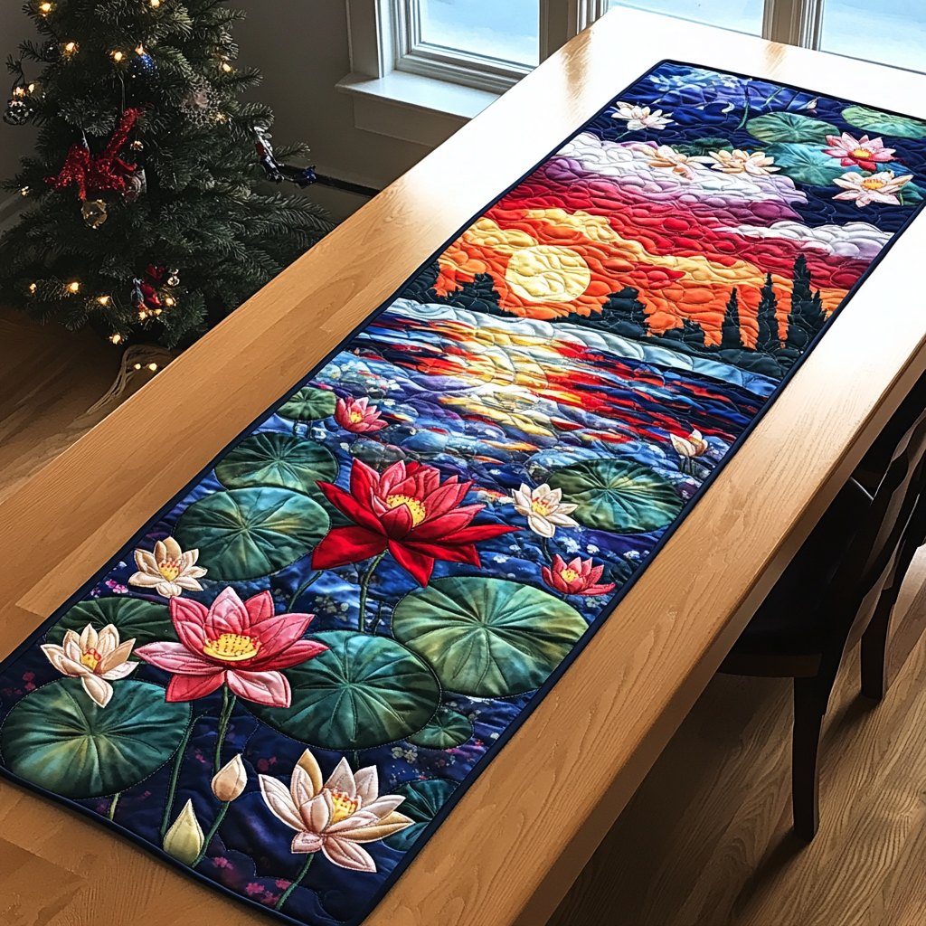 Blooming Lotus Table Runner