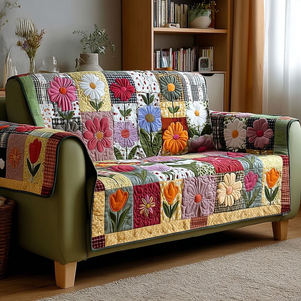 Blooming Patchwork Sofa Cover
