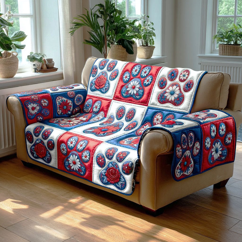 Blooming Patriot Paws Sofa Cover