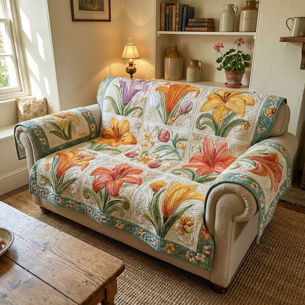 Blooming Porch Delight Sofa Cover