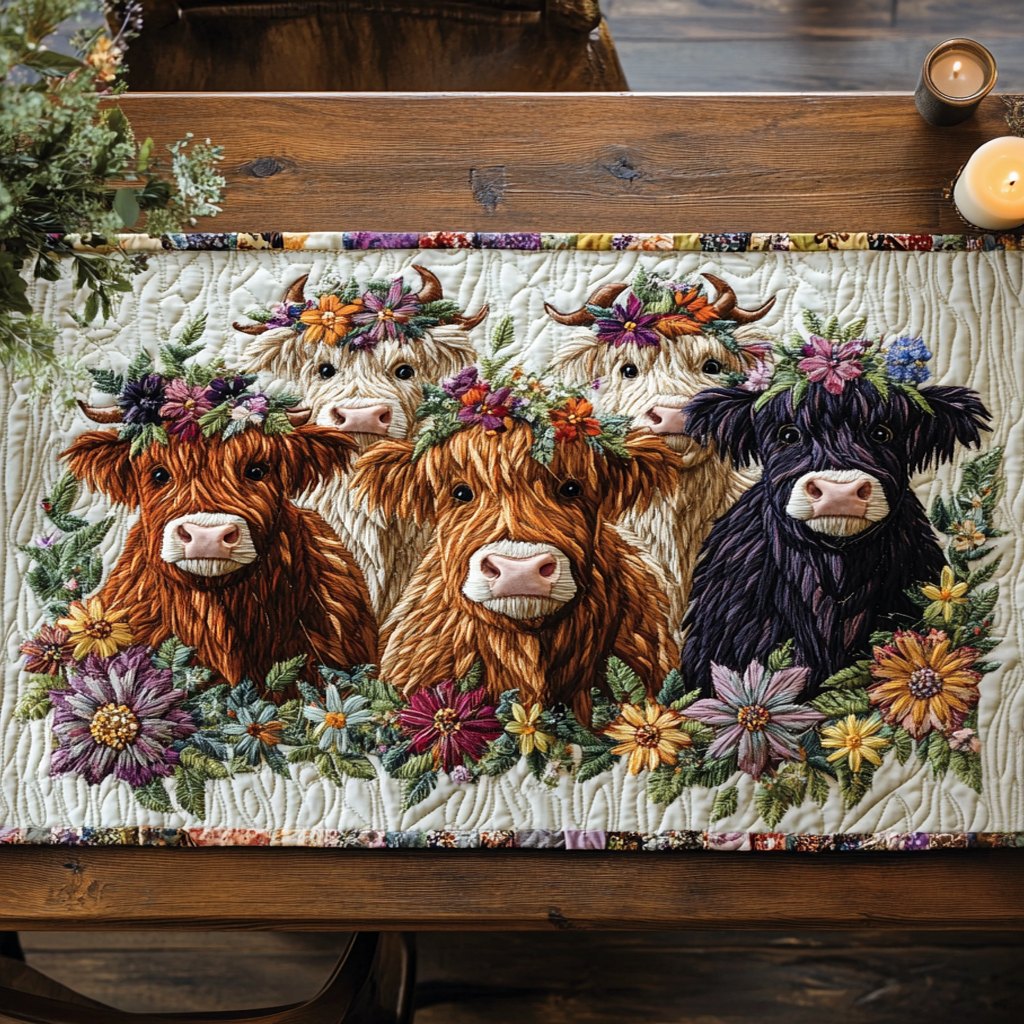 Blossom Bovines Table Runner