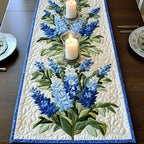 Blue Hyacinths on Cream Table Runner